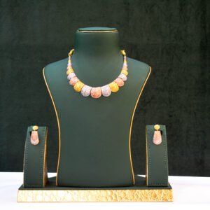 Turkies Made Three Tone Necklace set With Earrings