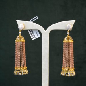 Hanging earring chandelier sinapore made with rodium platting